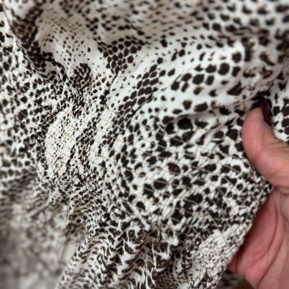 NEW Free People S Wild Nights Animal Print Long Duster cardigan Brown Cream Boho - Picture 12 of 14